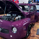 The Volvo PV544, "Iron Maven" sits on the SEMA show floor.